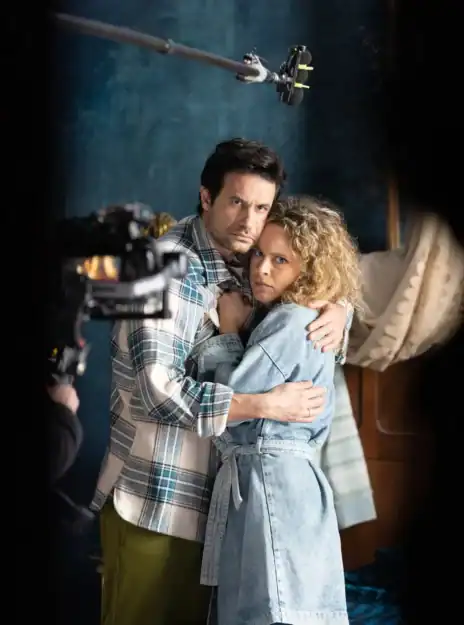 Με τον Ορφέα Αυγουστίδη στα γυρίσματα της σειράς «Τα φαντάσματα»