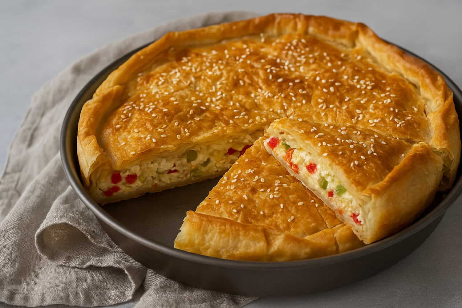 Σπιτική πίτα με 4 τυριά & πιπεριά – Η απόλυτη comfort food απόλαυση με εγγυημένη επιτυχία