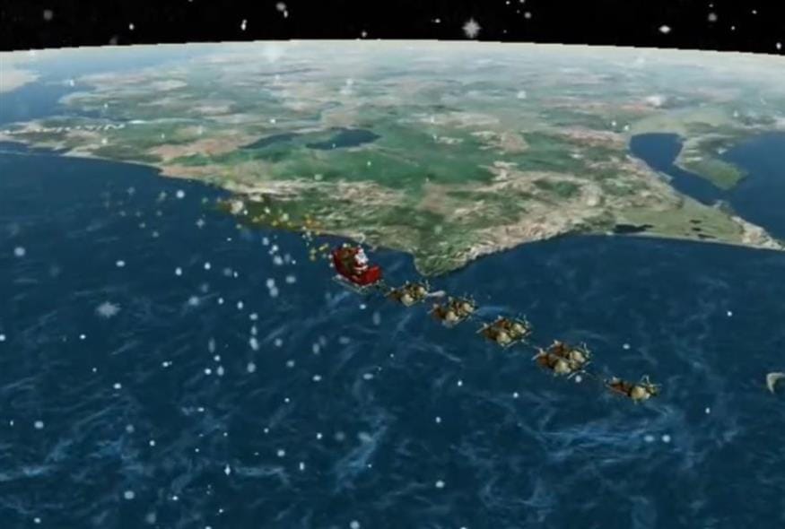 Άγιος Βασίλης: Ξεκίνησε το ταξίδι του πετά με τον έλκηθρο του στον ουρανό – Δείτε live τη διαδρομή του