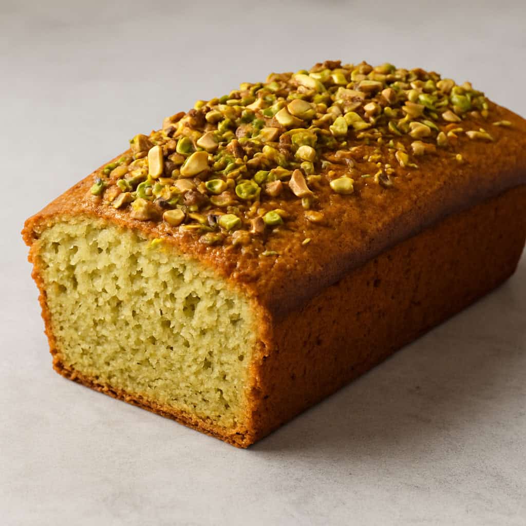Κέικ με φιστίκια Αιγίνης & φυτικό γάλα