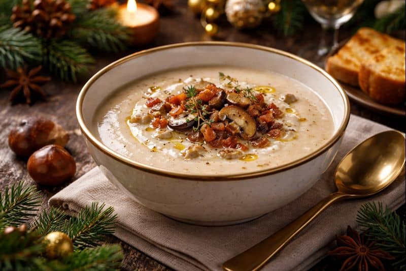Βελούδινη, αρωματική σούπα κάστανο για τα Χριστούγεννα