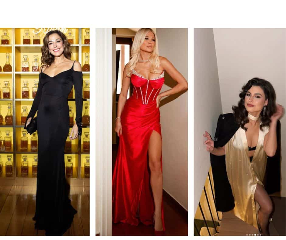 4+1 Ελληνίδες celebrities επιλέγουν σατέν φορέματα για τα γιορτινά ρεβεγιόν