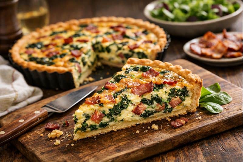 Κις λορέν με σπανάκι & μπέικον