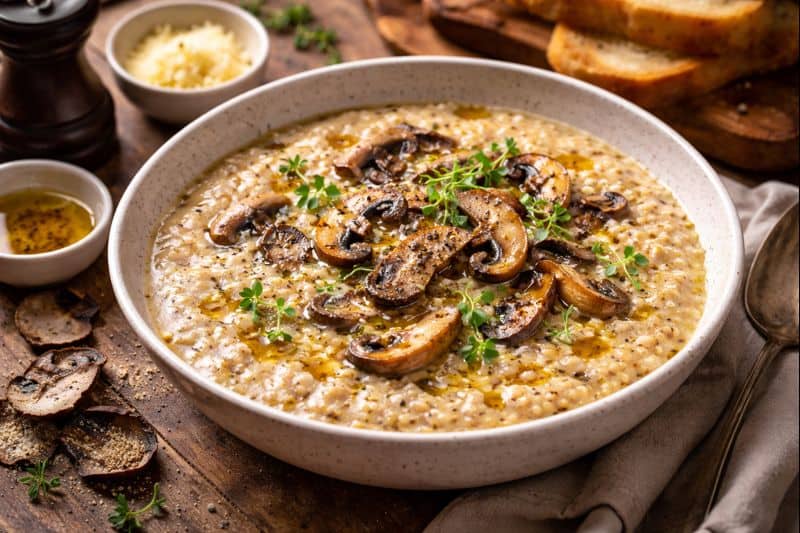 Τραχανάς σούπα με μανιτάρια & άρωμα τρούφας