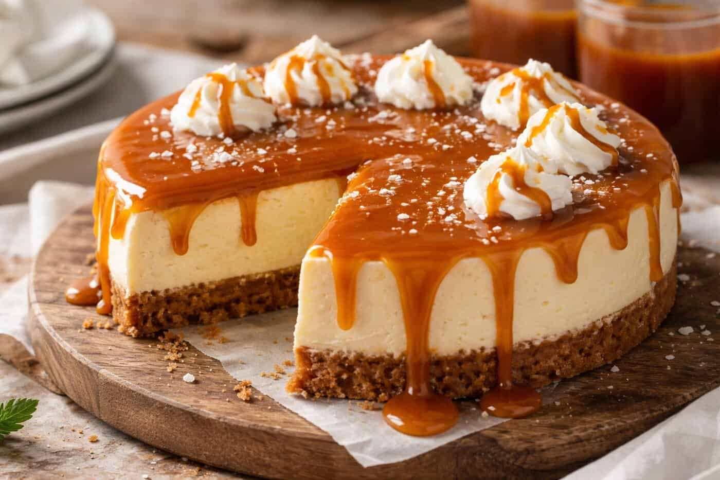 Τσιζκέικ καραμέλα με βελούδινη υφή & αλμυρή καραμέλα (video)
