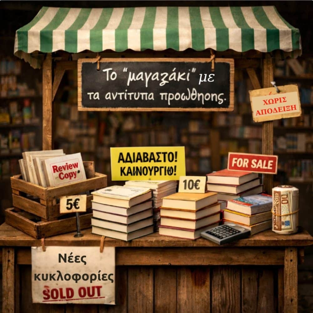 Βιβλίο: Το "μαγαζάκι" με τα αντίτυπα προώθησης. Η μεταπώληση αδιάβαστων νέων κυκλοφοριών