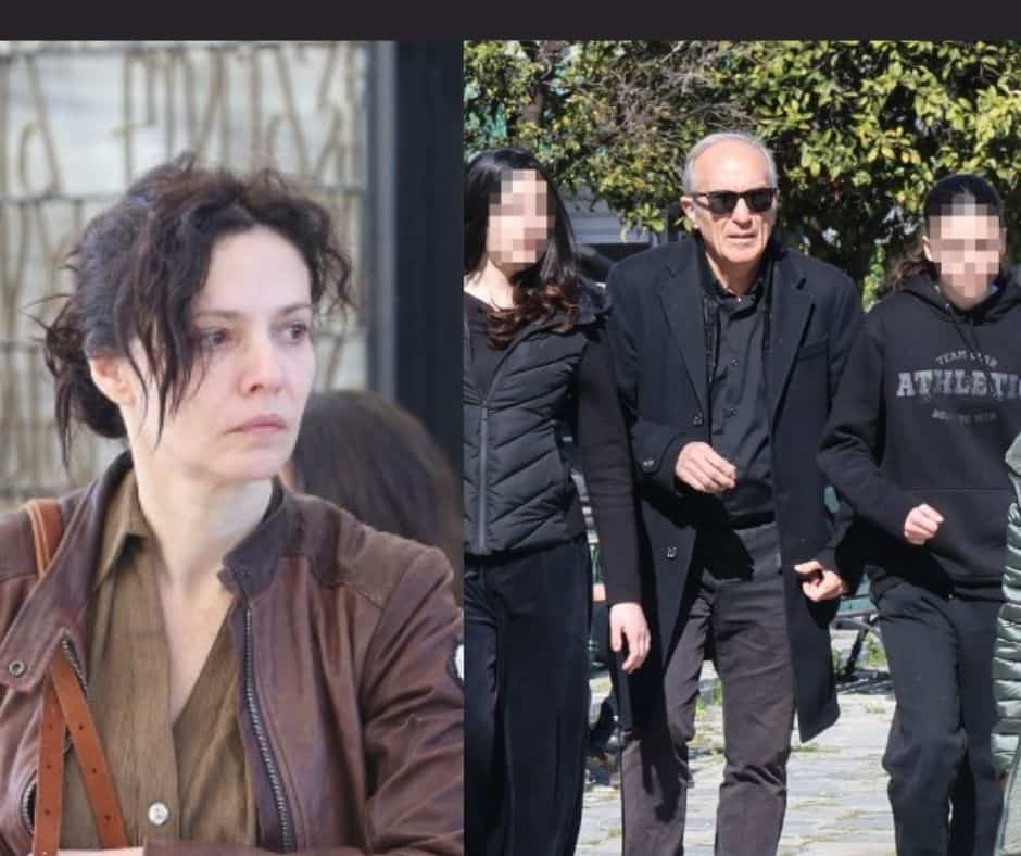 Γιάννης Νταλιάνης: Με τη Μαριλίτα και τις κόρες τους στην κηδεία του αδερφού του (φωτογραφίες)