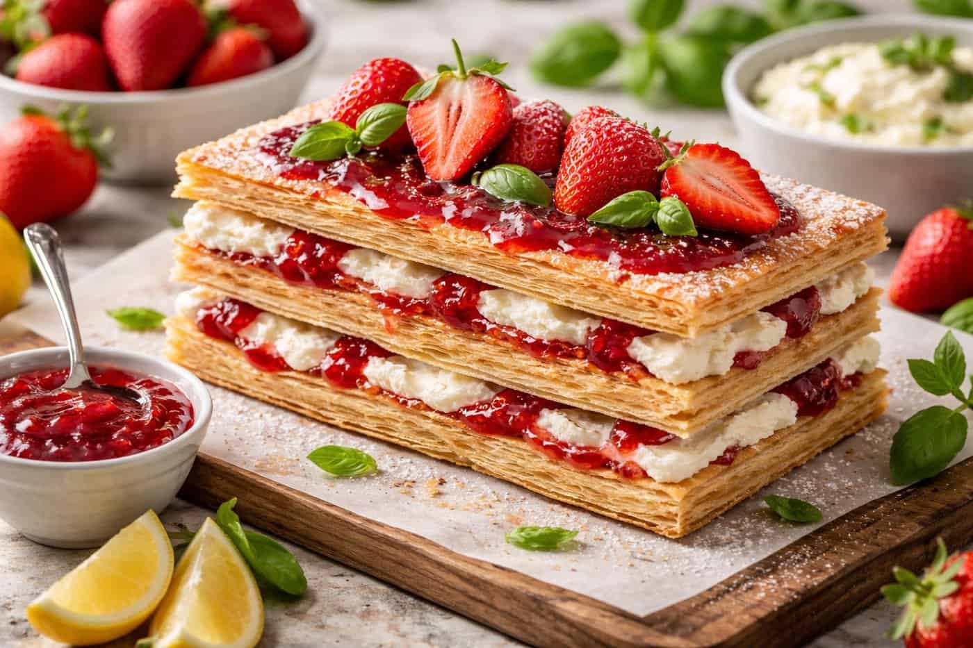 Μιλφέιγ με φράουλες και κρέμα τυριών (video)