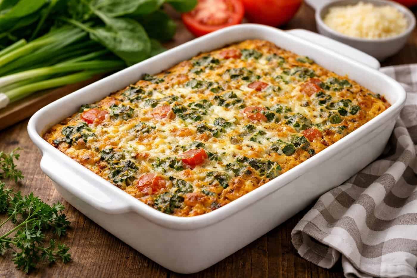 Ομελέτα φούρνου με ανάμεικτα χόρτα & γραβιέρα (video)