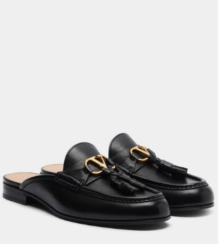 Δερμάτινα mules VLogo, Valentino Garavani.
