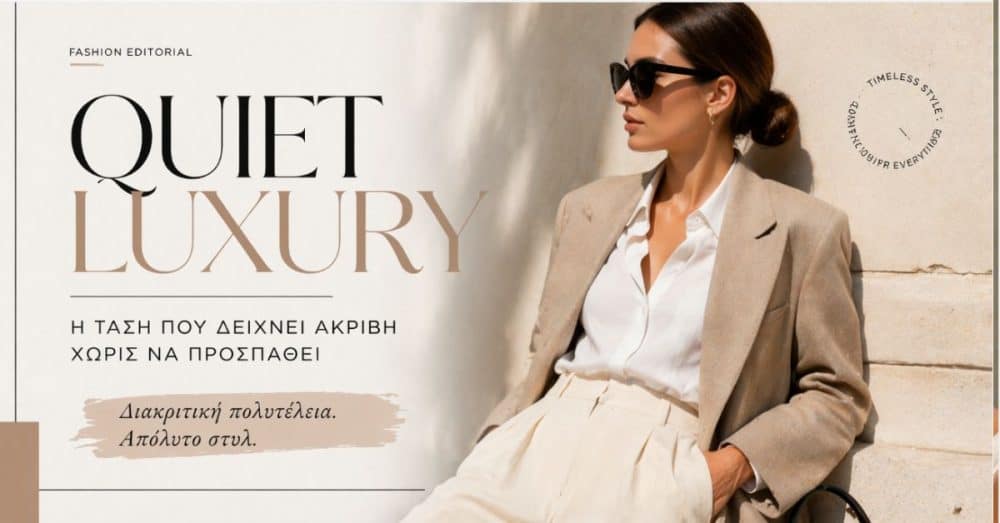 «Quiet Luxury»: Η τάση που δείχνει ακριβή χωρίς να προσπαθείς