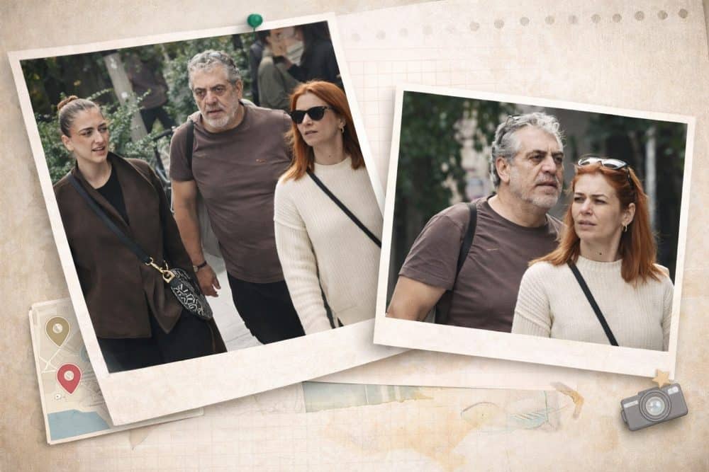 Κούλλης Νικολάου: Σπάνια εμφάνιση με τη σύζυγο και την κόρη τους στο κέντρο της Αθήνας (photos)