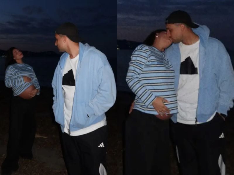 Σάκης Κατσούλης – Μαριαλένα Ρουμελιώτη: Το τρυφερό φιλί στην παραλία λίγο πριν γίνουν γονείς (Φωτογραφίες)