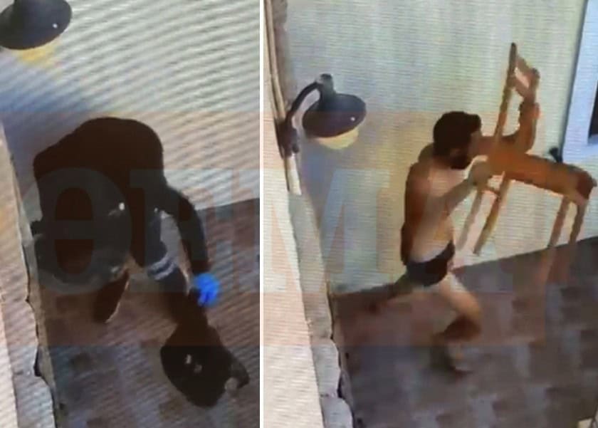 Βίντεο ντοκουμέντο από τη Σύρο: Η 41χρονη εισβάλλει μεταμφιεσμένη στο σπίτι του ζευγαριού και ο άνδρας της πετάει καρέκλα