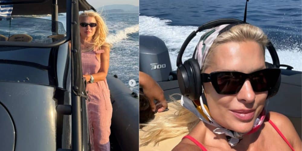 Ελένη Μενεγάκη: Δαμάζοντας τα κύματα με το πανάκριβο σκάφος της. Οι νέες φωτογραφίες από τις διακοπές της