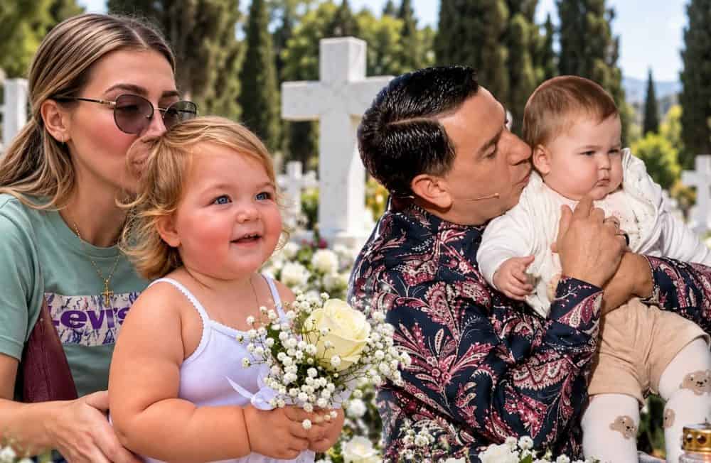 Ρίγη συγκίνησης! Στον τάφο του Μαζωνάκη η άγνωστη “κόρη” του- Η σπαρακτική της κίνηση