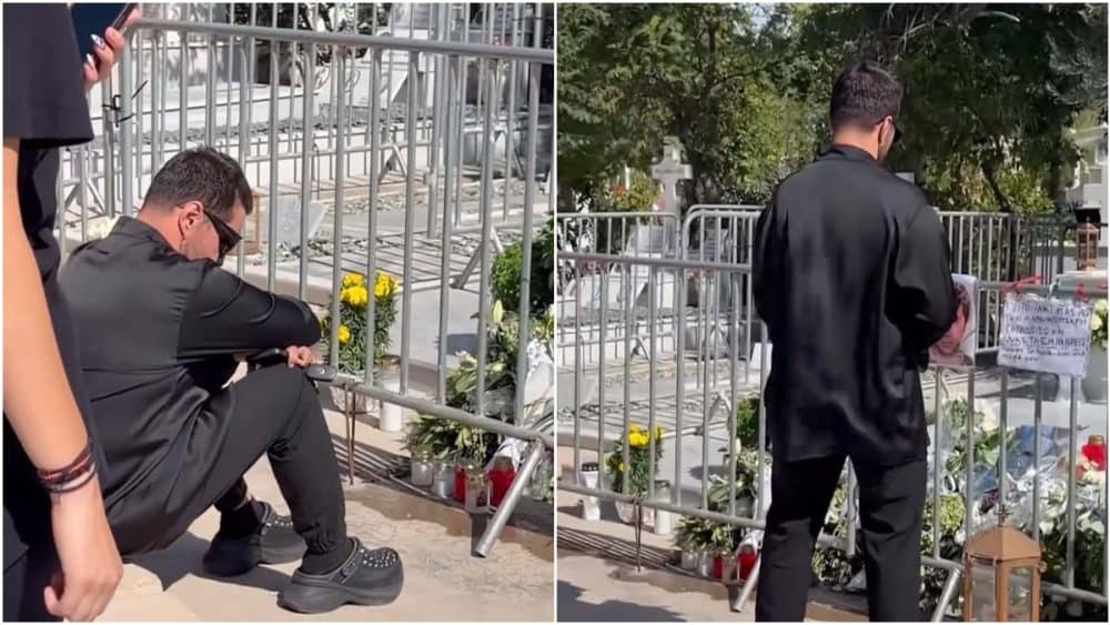 Με σκυμμένο κεφάλι ο Τσαλίκης στο τρισάγιο του Μαζωνάκη – Λύγισε μπροστά στο μνήμα του