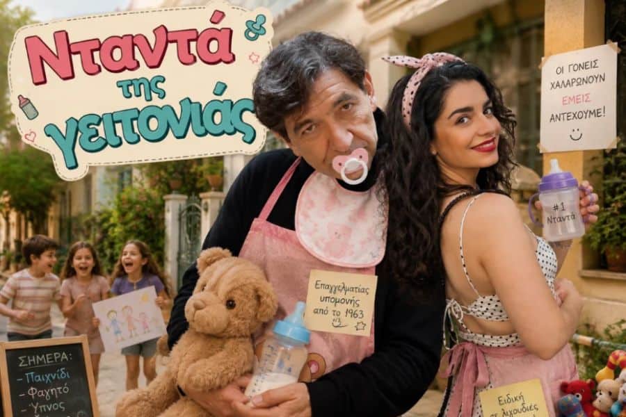 Ξεχάστε ότι ξέρατε για τις νταντάδες! Ο Γεράσιμος Σκιαδαρέσης ξεκινά baby sitting μέσα από τη συχνότητα του Mega (video)